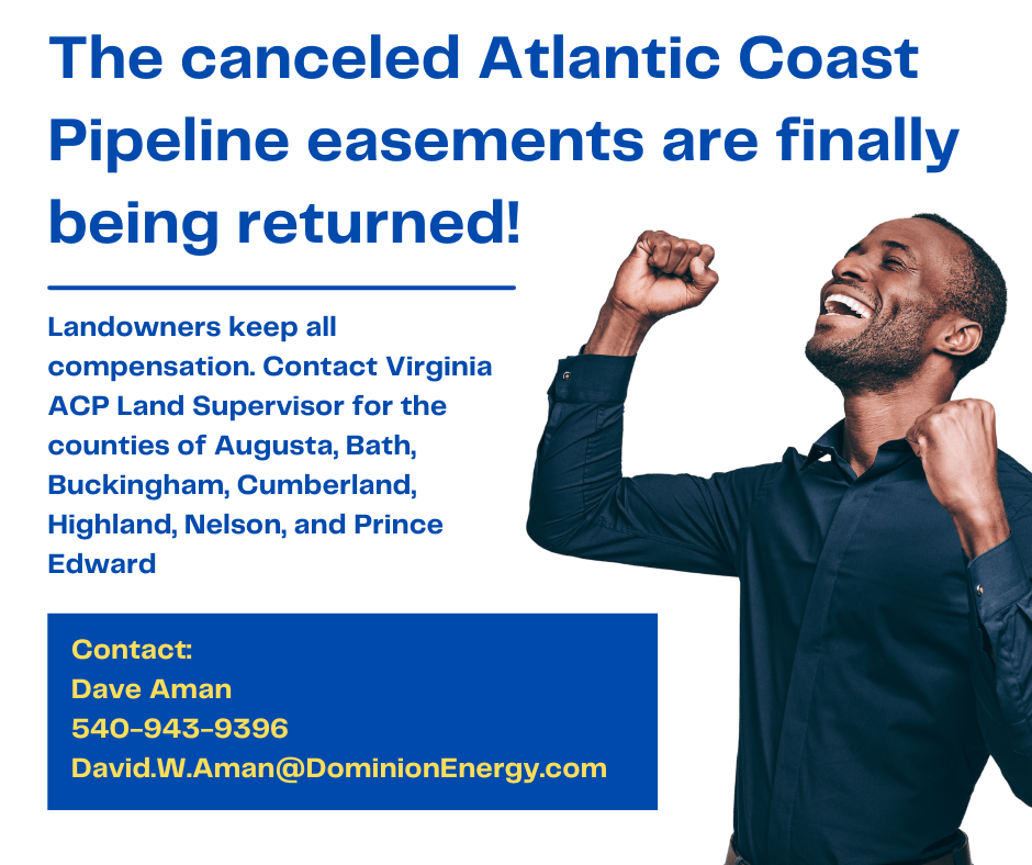Canceled Atlantic Coast Pipeline Easements Being Returned!
